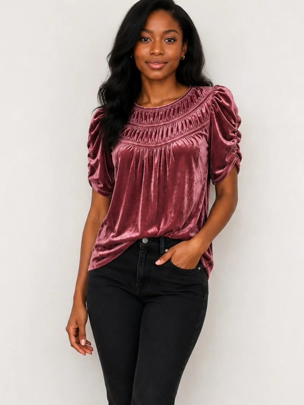 Loft Velvet Romantic Top Size S Wine Size S Whimsigoth Vampire Velour